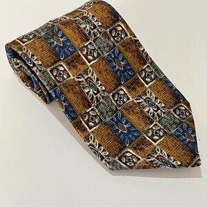 Vintage Moore’s 100% Silk Tie Allover Geometric Tile Pattern 4” Wide Bold Canada